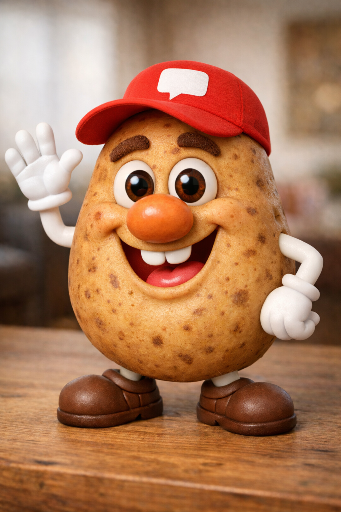 NeuClix Comment8o mascot giving thumbs up and peeking playfully representing expert social media management services